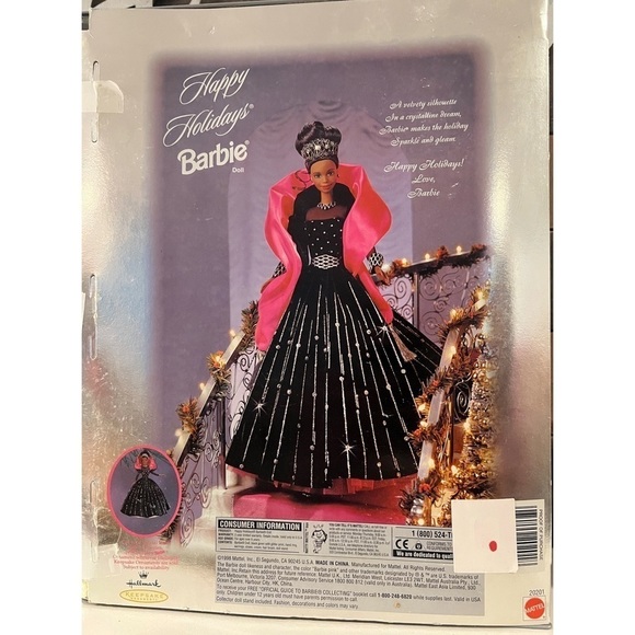 VINTAGE 1998 AFRICAN AMERICAN HAPPY HOLIDAYS BARBIE DOLL SPECIAL EDITION - Picture 2 of 2